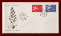1961 Greece FDC Cover Europe CEPT '61 Pmk Athens Unposted - FDC