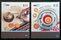 Argentina 2016 Typical Food Joint Issue With Russia Complete MNH Set - Nuevos