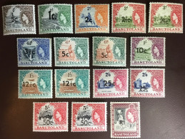 Basutoland 1961 New Currency Overprint Set With Listed Varieties MNH - 1933-1964 Colonia Británica