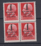 RSI 1944 IMPERIALE QUARTINA 75 CENTESIMI N.494 TIRATURA ROMA G.I MNH** 3 - Gebraucht