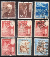 JAPON 1952 -- 9 Timbres - Usati