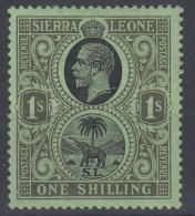 SIERRA LEONE 1921-27 GIORGIO V 1 SHILLING N.143 G.O MH* - Sierra Leone (...-1960)