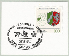 Deutschland 1994, Sonderstempel Bocholt, Schützt Die Graugans / Protéger L'oie Cendrée / Protects The Greylag Goose - Gänsevögel