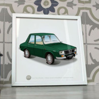 Poster Renault 12 R12 Vert Foncé 1970 Affiche - Voitures