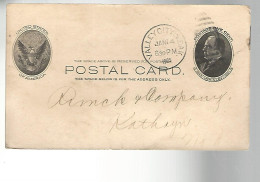 52757 ) USA Valley City Postmark 1905 Stationery Postal Card  - Other & Unclassified