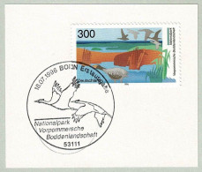 Deutschland 1996, Ersttagstempel Nationalpark Vorpommersche Boddenlandschaft, Kranich / Grue / Crane / Grus - Grues Et Gruiformes