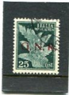 ITALY/ITALIA - 1943  25c  GNR  AIR  FINE USED - Gebraucht