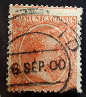 ESPANA ESPAGNE SPAIN 1889 , Alfonso XIII,  Yvert No 201, 10 C Vermillon VARIETE PIQUAGE  Obl Valladolid ,TB - Usados