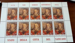 VATICAN 2023, ANNIVERSARIO MORTE SAN NERSES ,  SHEET OF 10 MNH** - Nuevos