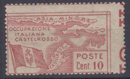CASTELROSSO 1923 OCCUPAZIONE 10 CENTESIMI VARIETA' NON CENSITA G.I MNH** - Castelrosso