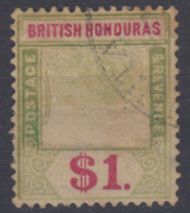 BRITISH HONDURAS 1891-1901 1 SHILLING N.63 USATO - British Honduras (...-1970)