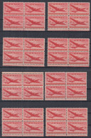 ⁕ U.S. 1946 ⁕ DC-4 Skymaster - Airplane 5c. Airmail ⁕ 8 X 4v MNH ( 1v Damaged) - Ongebruikt