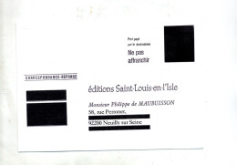 Lettre Reponse T Edition Saint Louis Carre Noir - Karten/Antwortumschläge T