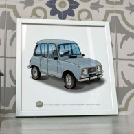 Renault 4L Clan R4 Poster 4l Gris Palombe Affiche Déco - Voitures