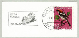 Schweiz / Helvetia 1983, Flaggenstempel Muséum De Genève, Schwan / Cygne / Swan / Cygnus - Cigni