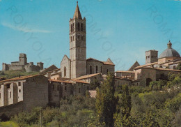 CARTOLINA  ASSISI,PERUGIA,UMBRIA-PARTICOLARE CAMPANILE DI S.CHIARA E ROCCA MEDIOEVALE-STORIA,BELLA ITALIA,VIAGGIATA 1979 - Perugia