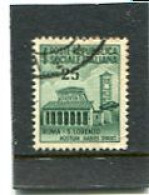 ITALY/ITALIA - 1944  25c  MONUMENTS  NO WMK  FINE USED - Oblitérés