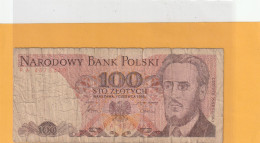 NARODOWY BANK POLSKI . 100 ZLOTYCH .  1-6-1986 .  N° PA 4875469 .  2 SCANNES - Poland