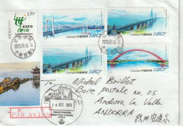 2023. "Modern Bridge Construction" In China., Letter  Suzhou To Andorra (Principat) With Arrival Illustrated Postmark - Cartas & Documentos