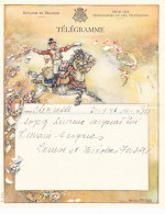 MAILMAN, HORSE, LETTERS, SIGNED ILLUSTRATION LUXURY TELEGRAMME, BELGIUM - Telegramas