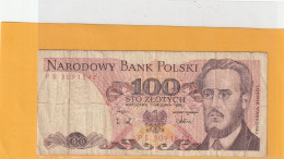 NARODOWY BANK POLSKI . 100 ZLOTYCH .  1-12-1988 .  N° PS 3091547 .  2 SCANNES - Pologne