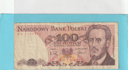 NARODOWY BANK POLSKI . 100 ZLOTYCH .  1-12-1988 .  N° RH 7104371 .  2 SCANNES - Pologne