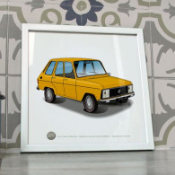 Poster Renault 6 R6 Jaune - Voitures