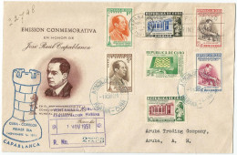 Cuba 1951. FDC Capablanca. Chess. Registered To Aruba. SCARCE. - Usados