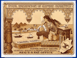 1812. EGYPT DIMITRINO CIGARETTES 2 EARLY 1900 LABELS 1st. 19 X 14 Cm. 2nd. 17 X 14 - Advertising Items