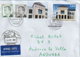 2023.The Trifolion:Cultural,Tourism & Convention Center (Echternach),letter To Andorra (Principat) With Arrival Postmark - Storia Postale