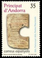 Andorra 2000 Edifil 282 Sello ** 50 Aniversario Archivos Nacionales Gradual De Sant Roma De Les Bons Michel 277 - Nuevos