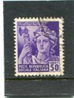 ITALY/ITALIA - 1944  50c  MONUMENTS  NO WMK  FINE USED - Oblitérés