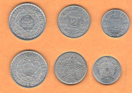 Marocco Maroc 1 + 2 + 5 Francs 1951 AH 1370 Morocco - Maroc