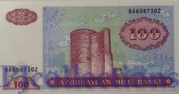 AZERBAIJAN 100 MANAT 1993 PICK 18b UNC - Arzerbaiyán