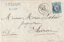 Cérès 25 C Bleu  (YT 60) - Pli Avec Correspondance - 1871-1875 Cérès