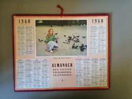 Calendrier Almanach Des Postes Télégraphes Téléphones 1960 Année Bissextile   Venez Mes Beaux Pigeons - Grossformat : 1941-60