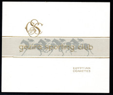 1815. EGYPT GEZIRA SPORTING CLUB CIGARETTES LABEL 12.5 X 10.5 Cm. - Objets Publicitaires