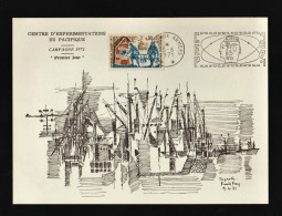 France : 2 Cartes FDC éditées Par La Poste Aux Armées, Oblitération Centre Expérimental Du Pacifique 1970 Et 1971 - Sonstige & Ohne Zuordnung