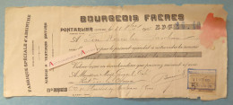 ● ABSINTHE Bourgeois - Pontarlier 1905 Doubs - à M. Georgel Café Au Pont De La Chaux (Jura) - Kirsch & Gentiane - Bills Of Exchange