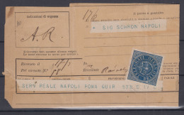 REGNO MARCA DA BOLLO TELEGRAFI DELLO STATO SU RICEVUTA CON PIEGA - Revenue Stamps