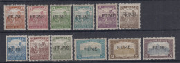 FIUME 1916-17 MIETITORI E VEDUTA 12 VALORI G.O MLH* 40 C. 2 K. E 3 K. G.I MNH** - Fiume & Kupa