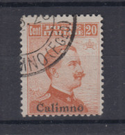EGEO CALINO 1917 20 CENTESIMI SENZA FILIGRANA N.9 USATO - Ägäis (Calino)