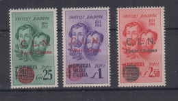 EMISSIONI LOCALI C.L.N. 1945 PONTE CHIASSO FRATELLI BANDIERA 3 V. G.I MNH** CLN - Comité De Libération Nationale (CLN)