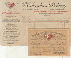 Tiberghien Delevoy Distillateur Bière Sirop Vin Congo Carte De Visite - 1800 – 1899