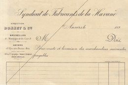 Syndicat De Fabricants De La Havane Donnet Anvers Cigare - 1800 – 1899