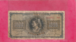 GRECE  .  1.000 DRACHMAI  .  21-8-1942  .  N°  365881 MO  .  2 SCANNES - Greece