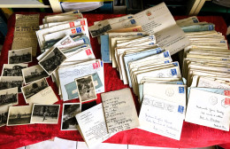 300 Lettres D'Amour Française Courrier-Manuscrits Correspondance Family-voyage Maroc-14 Photos-Menus-coupures Journaux - Manuscrits