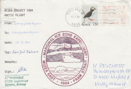 Norway Mizex Project 1984 Falcon Flight From  Longyearbyen  To Longyearbyen 10.07.1984 (MZ150C) - Vuelos Polares