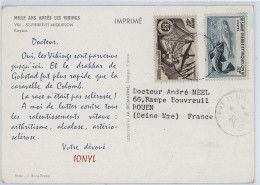 SAINT-PIERRE-ET-MIQUELON  -N°337 + N°335 / CP POUR LA FRANCE -TARIF IMPRIME - Cartas & Documentos