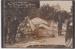 Cm - Carte Photo MOULINS, Catastrophe Du Dirigeable REPUBLIQUE Le 25 Septembre 1909, Le Moteur Et La Nacelle - Airships